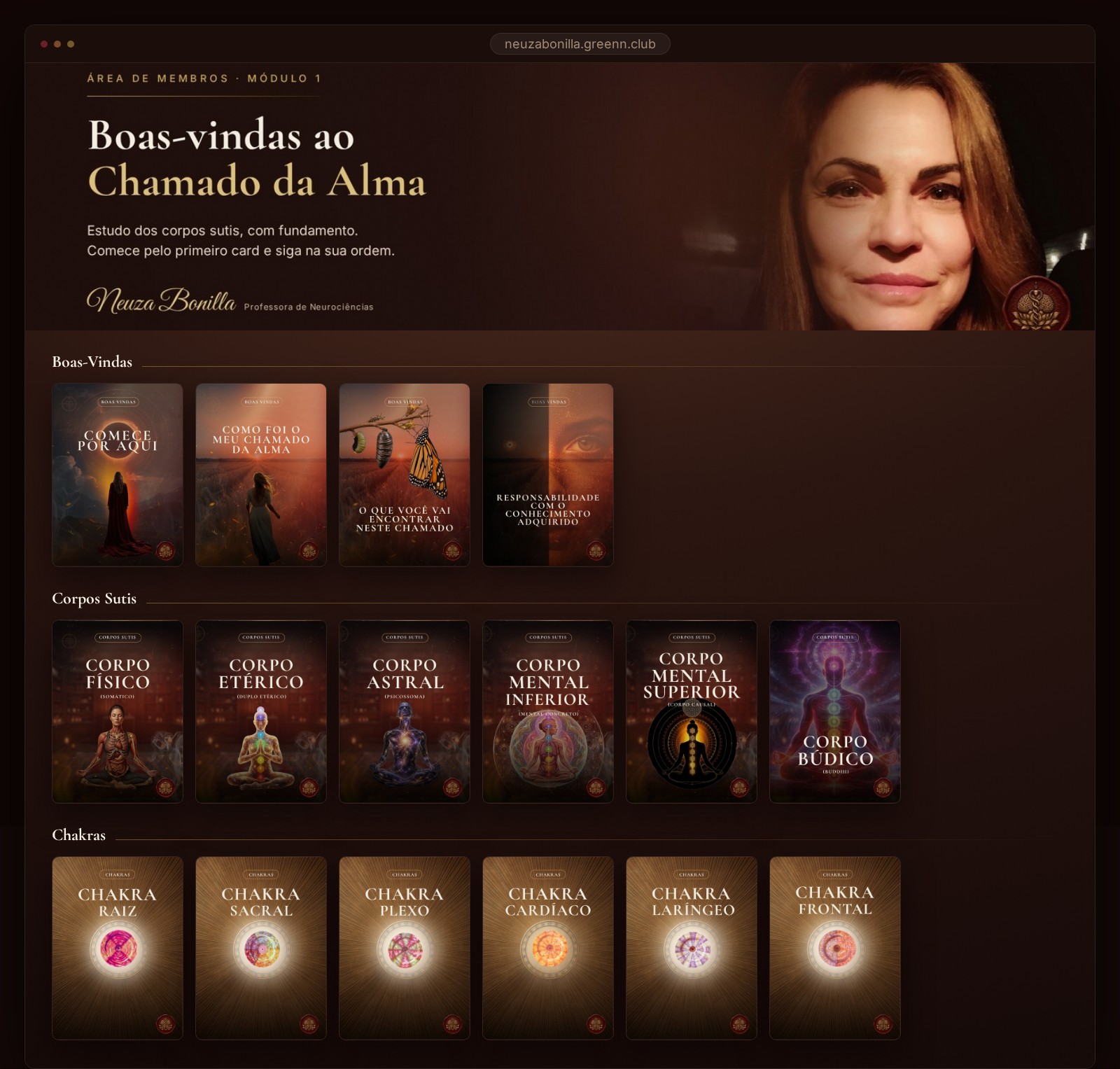 Área de membros da Comunidade Chamado da Alma