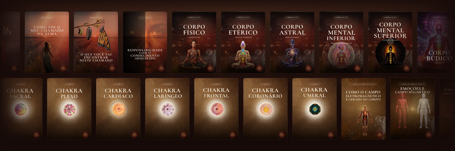 Capas das aulas da Comunidade Chamado da Alma